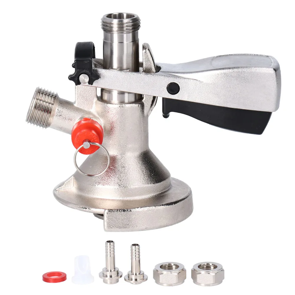 

G5/8 A Type Stainless Steel Beer Keg Tap Distributor Coupler with Relief Valve Brewing Accessory Beer Keg Coupler
