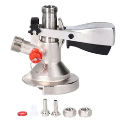 G5/8 A Type Stainless Steel Beer Keg Tap Distributor Coupler with Relief Valve Brewing Accessory Beer Keg Coupler