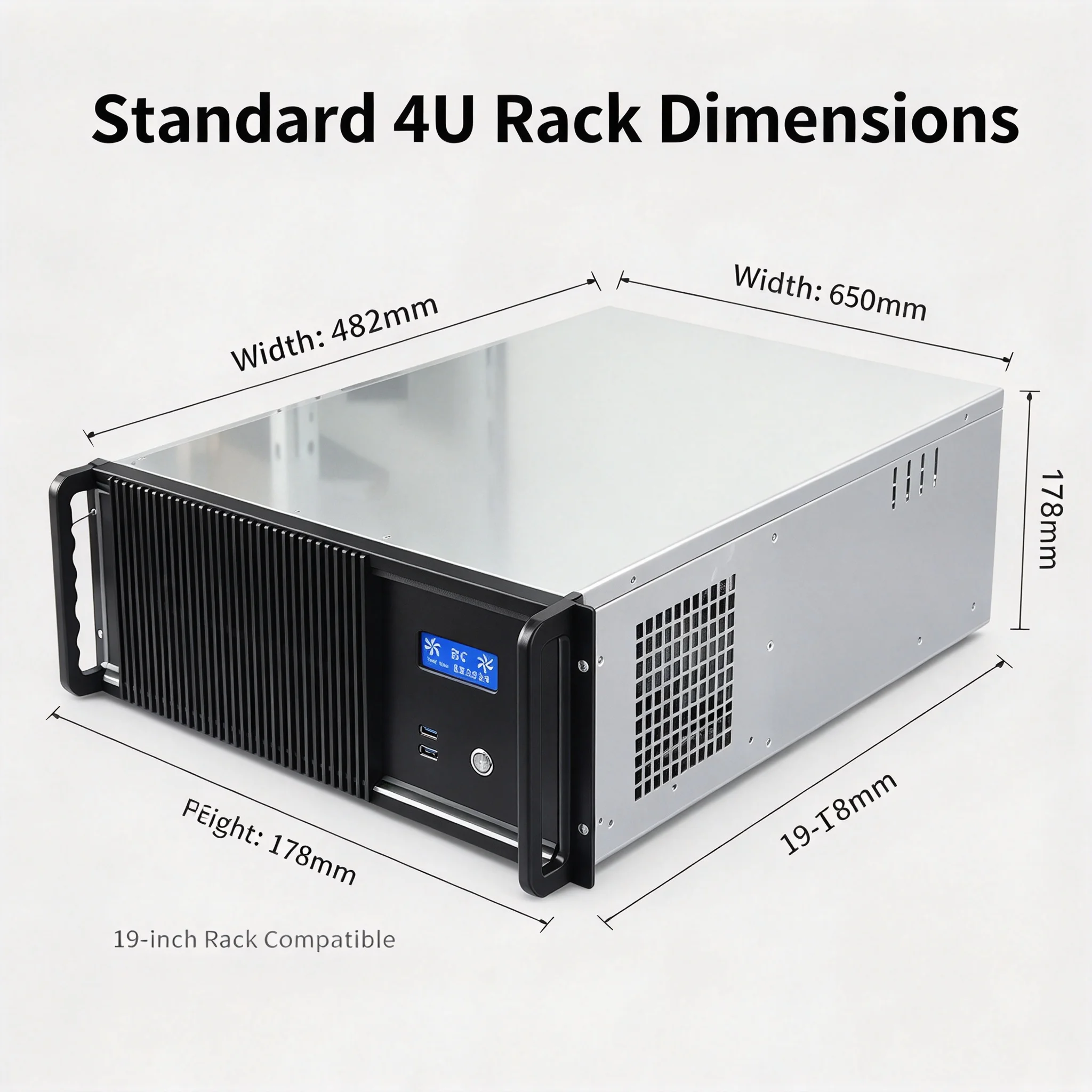 4U Rack Computer Case for artificial intelligence applications 13 * 15 