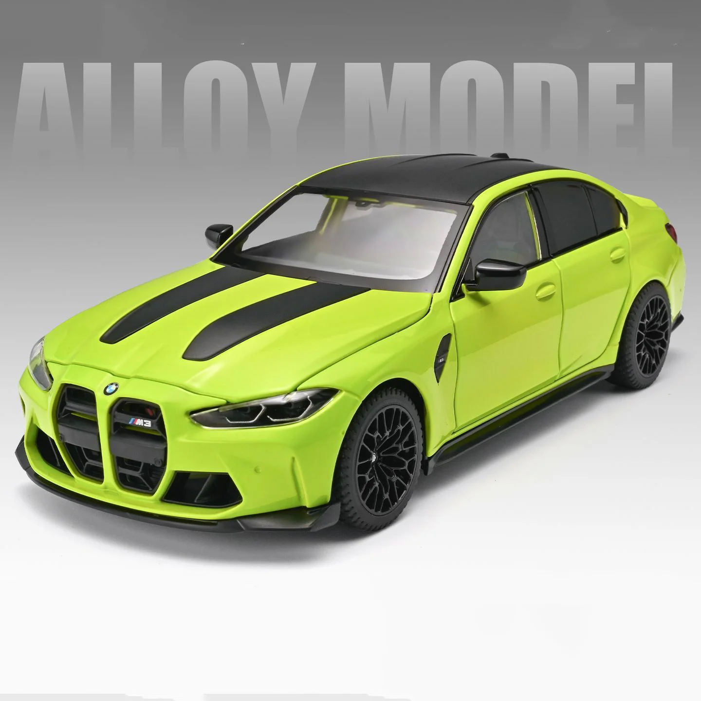 1:24 BMW M3 G80 Coupé Alloy Sportwagenmodel Die-cast Metal Raceauto Voertuigmodel Hoge Simulatie Geluid en Licht Kindercadeaus