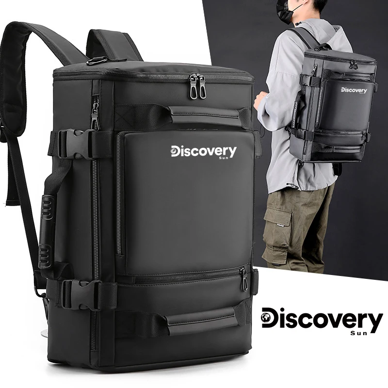 DISCOVERY-SUN 남성용 비즈니스 배낭, 확장 가능한 노트북 가방, 남성 오토바이 전술 스포츠 여행 배낭 학교 가방