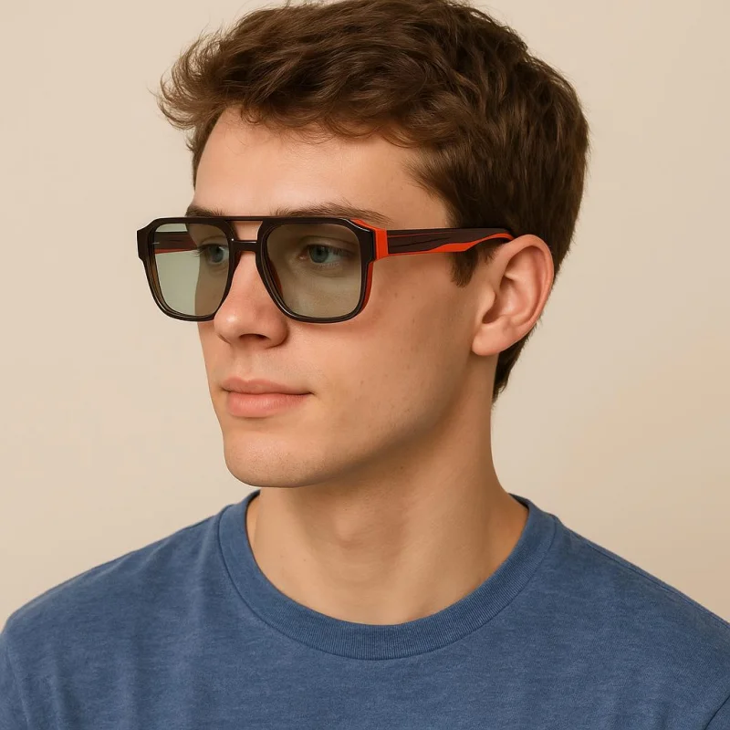 2025 نظارات شمسية مربعة بإطار كبير عصري للرجال والنساء فاخرة رجعية من الأسيتات نظارات شمسية خارجية عدسات واقية UV400