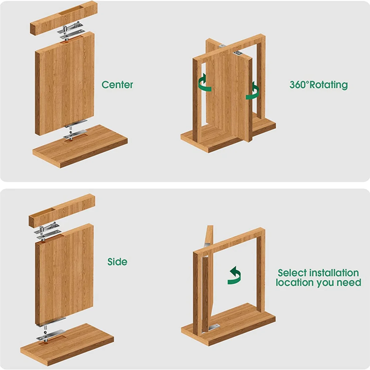 ABFY-2X Pivot Hinge Stainless Steel Closet Door Hinges Rotation Hinges For Wooden Door Heavy Duty Closet Hinges