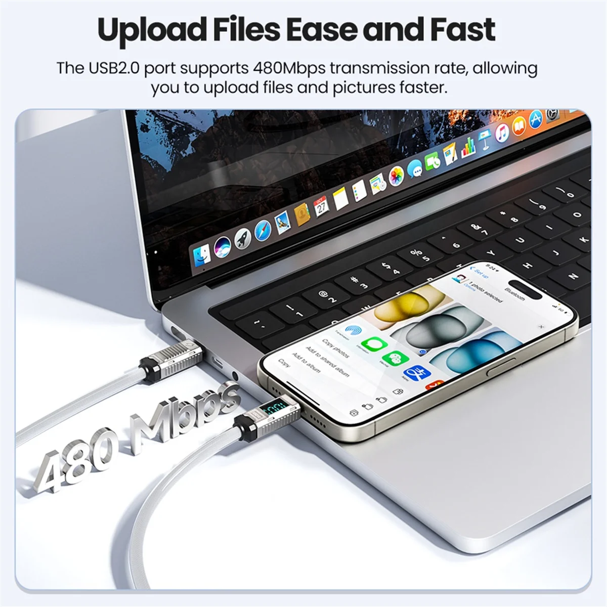 

Top!USB C to Type C Cable for 16 15 Pro Max LED PD100W Charger Wire for C Type Data Cord White