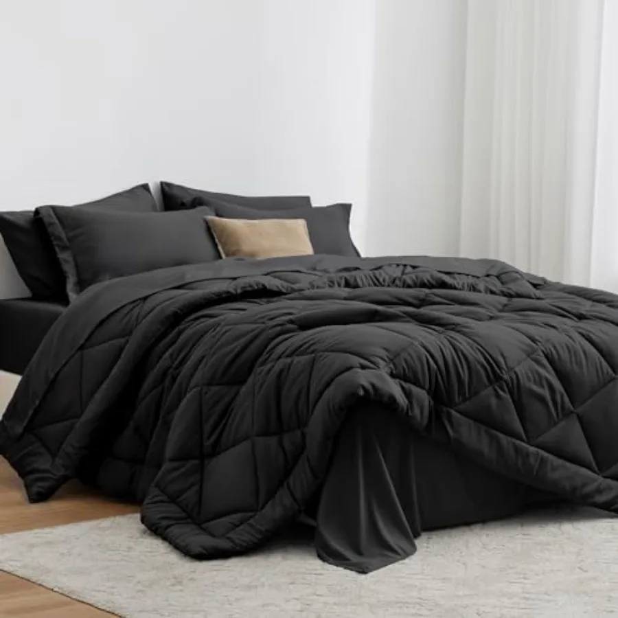 

Комплект постельного белья KinSize Comforter Set Blk, 7 предметов, для кровати KinBed, всесезонный, с одеялом, плоской простыней, натяжной простыней, 2 наволочками и...