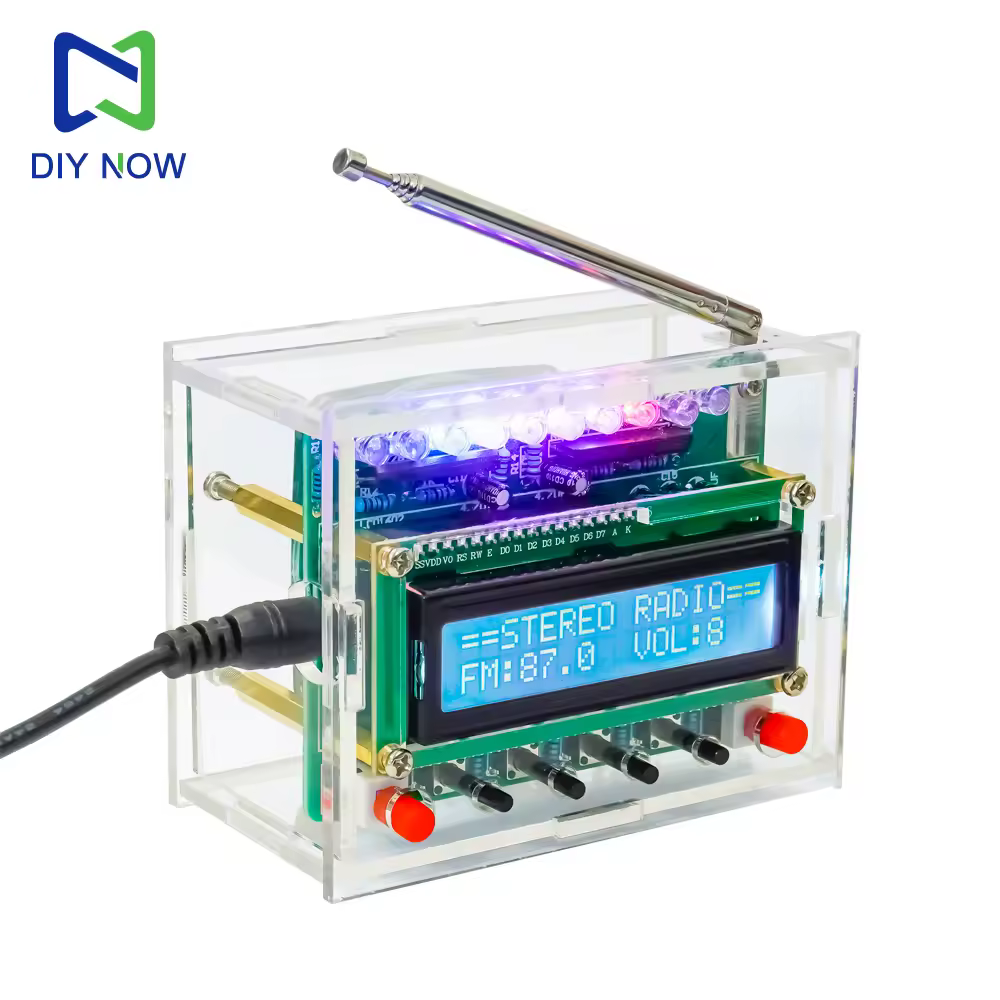 RDA5807 LCD Digital FM Radio DIY Kit Electronic Kit 87-108MHZ FM Radio Receiver Module Component Soldering Project Practice