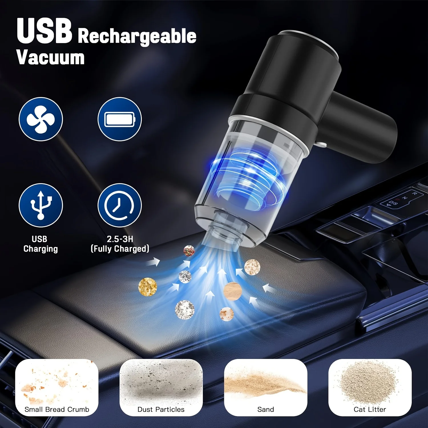 Electric Pet Hair Cleaner Household Vacuum Cleaner Handheld Vacuum Cordless Pet Hair Remover All-in-One Car Portable Vacuum - view 4