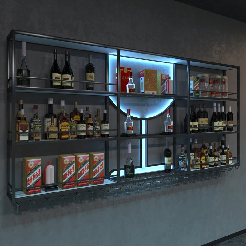 Casier à vin mural pour Bar, armoire à vin blanche et rouge pour bière, support commercial lumineux