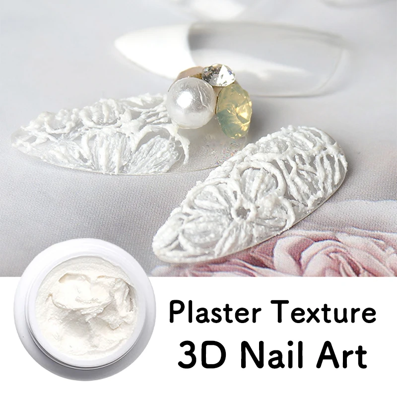 6 Colors Plaster Gel Nail Polish,3D Embossed Sculpting Gypsum Gel UV/LED Nail Art Sand Texture Painting Gel for Manicure DIY view 4