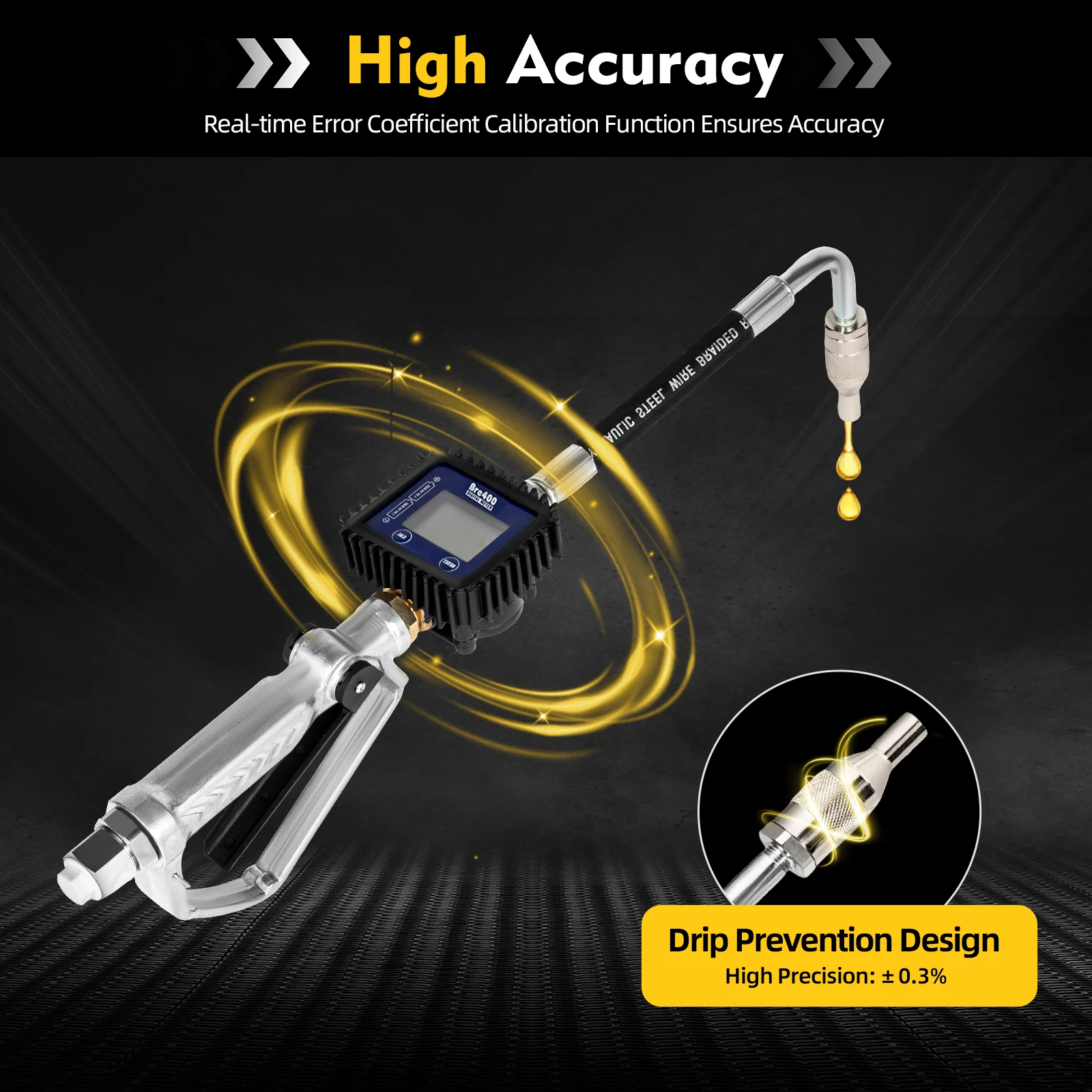 Pneumatic Electronic Oil Meter Gun High-Quality Air-Operated Valve Oil Transfer Gun with Digital Meter Oil Transfer Pump