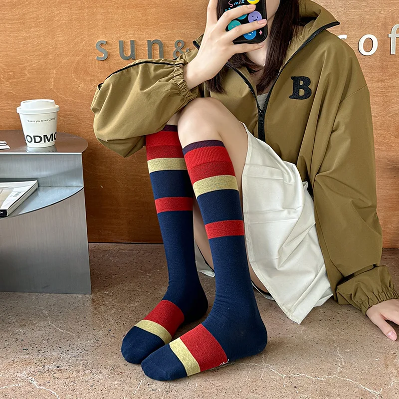 Women\'s Fashion Personalized Trend ins Network Red Vintage Versatile Korean Edition Socks Long Sleeve Over Knee Socks