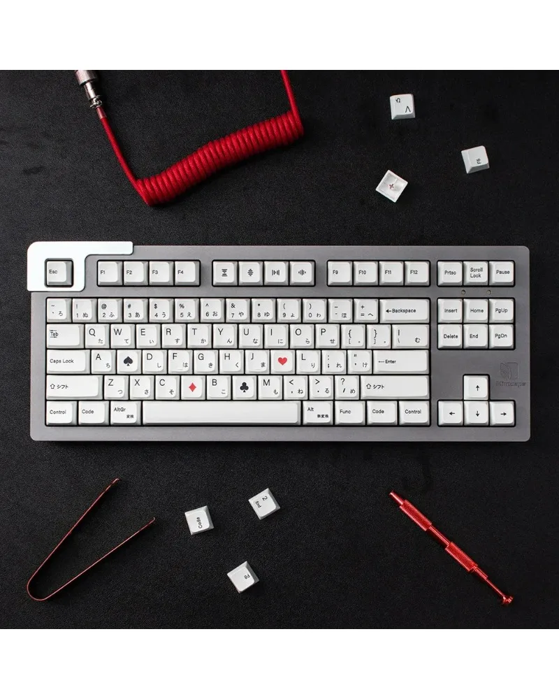 

pure white solid color pbt dye sub keycaps full set oem profile for mechanical keyboards