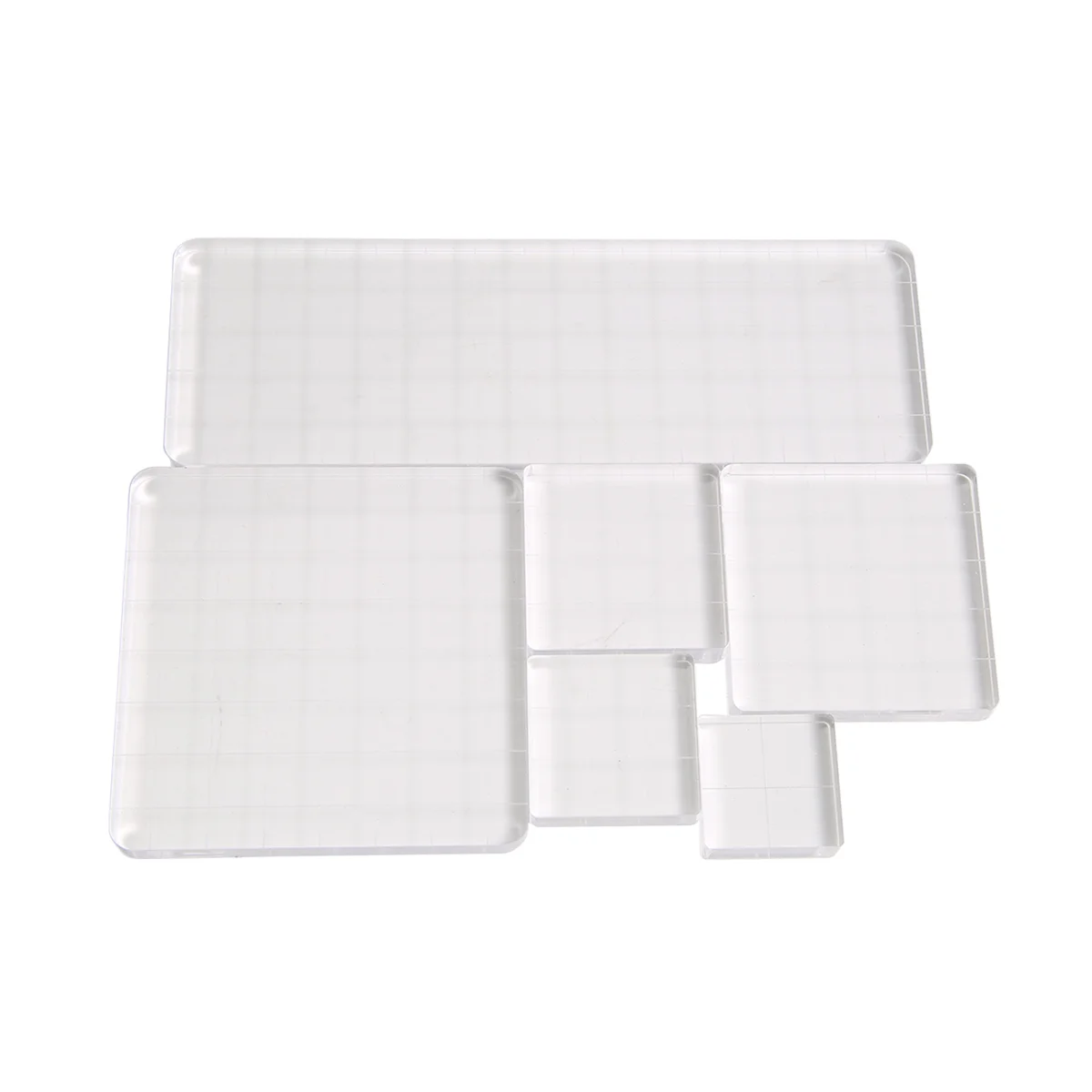 6 adet Damga Blokları Akrilik Şeffaf Damgalama Blokları Araçları Izgara Çizgileri ile Scrapbooking El Sanatları Yapımı için HY