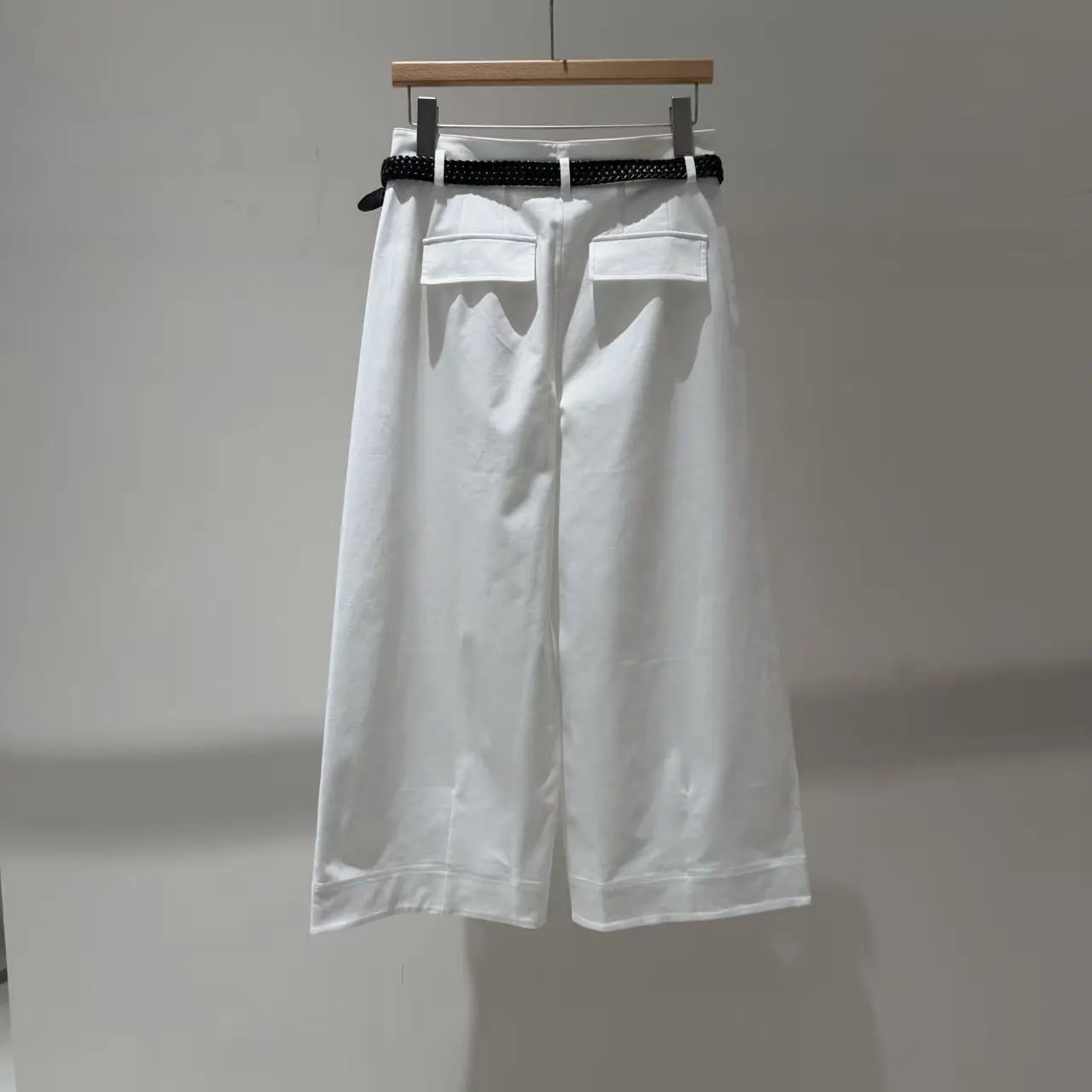 Maxdutti Women's Clothing 2026 Summer New Item With 100 Matching Waist Belt High Waist Wide Legs Cropped Pants Casual Pants