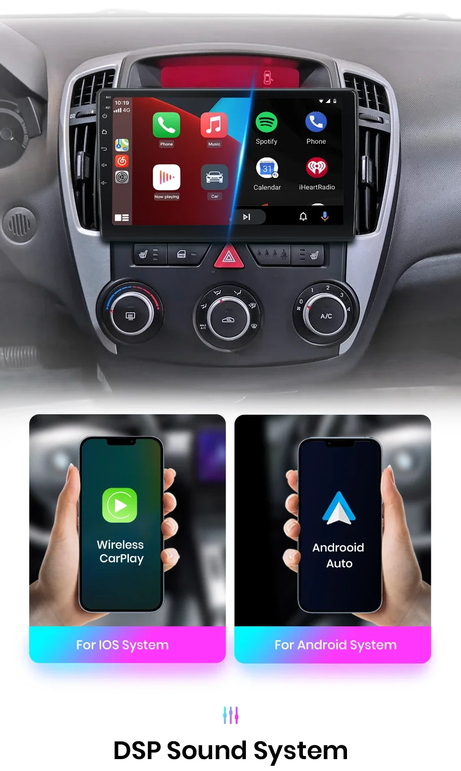 Junsun drahtlose carplay android auto radio für kia ceed 2007-2009 auto intelligente systeme rds bt dsp 2 din autoradio – Detail 10