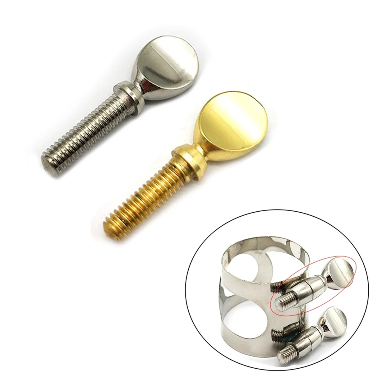 Vite di serraggio per vite da collo per sax da 4 pezzi compatibile con accessorio per clarinetto basso per sassofono sax (argento)