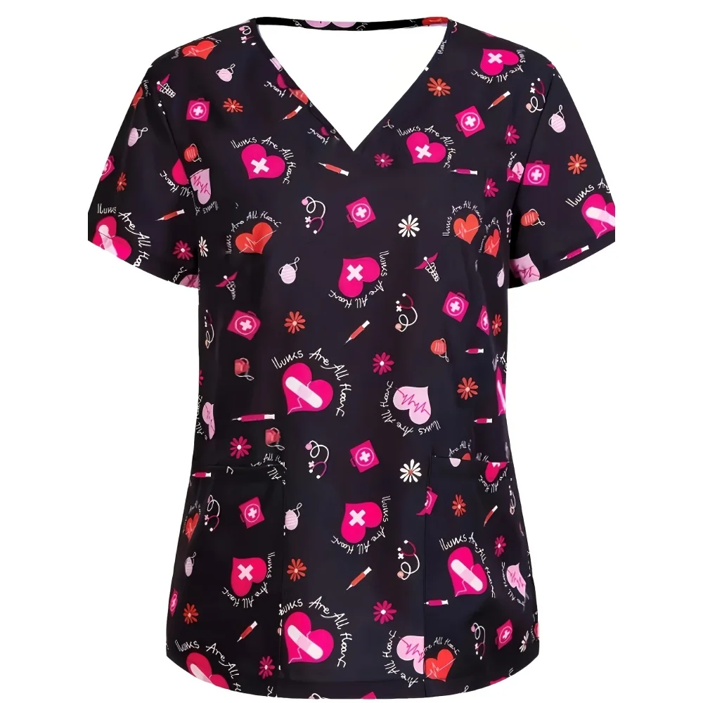 uniforme-de-enfermagem-feminino-confortavel-para-dentista-e-veterinario-blusa-de-manga-curta-com-decote-em-v-estampa-de-coracao-uniforme-clinico-feminino