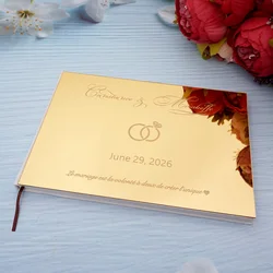 Personalized Wedding Custom Signature Guestbook Acrylic Mirror Reception Book Engagement Rings Design Scrapbook Party Favors
