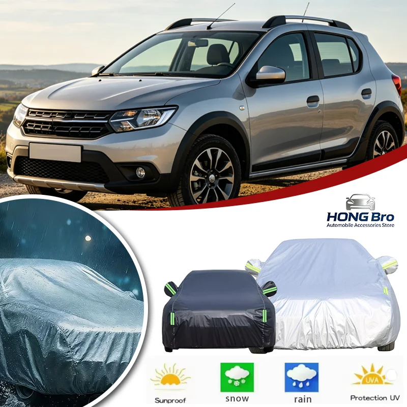 For Dacia Sandero Stepway 2007-2023 Full Car Covers Oxford Fabric, Anti-UV Sunshade, Waterproof Snowproof Dustproof Accessories