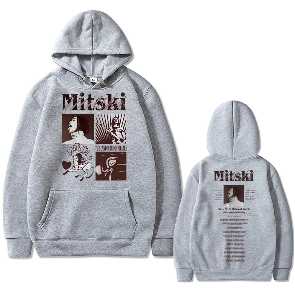New Mitski The Land Is Inhospitable Bury Me At Makeout Creek North American Tour 2024 Hoodie Men Women's Casual Loose Sweatshirt