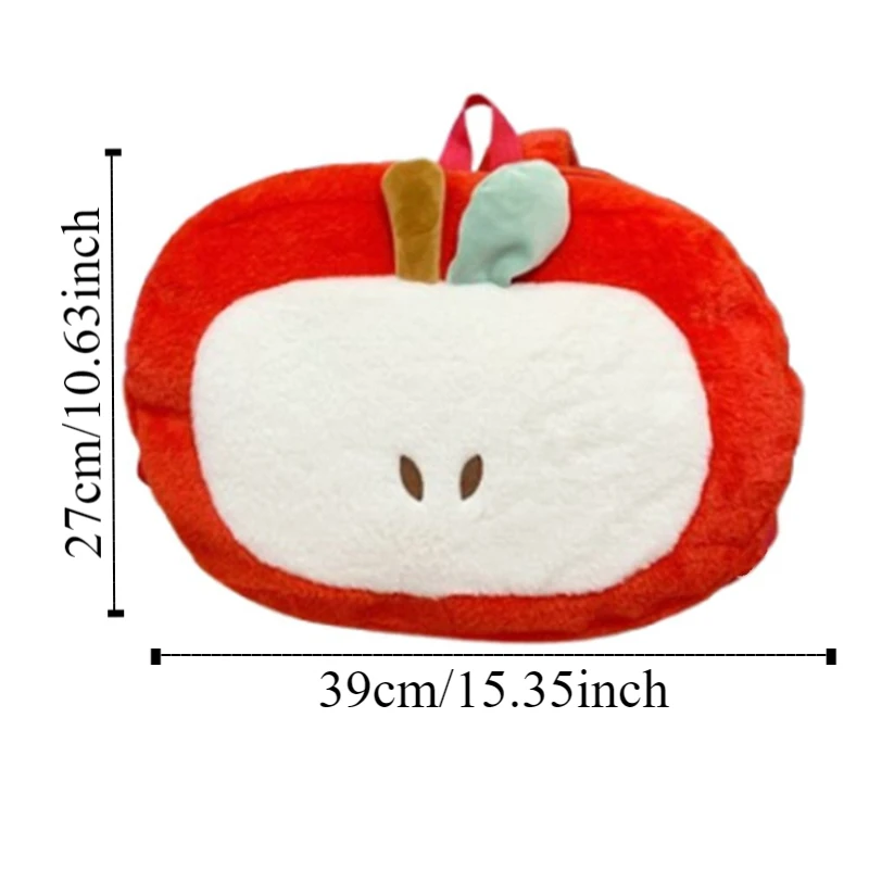 휴대용 부드러운 만화 과일 플러시 배낭 Kawaii 솜털 과일 인형 숄더 백 펜던트 크리 에이 티브 학생 Schoolbag 여행