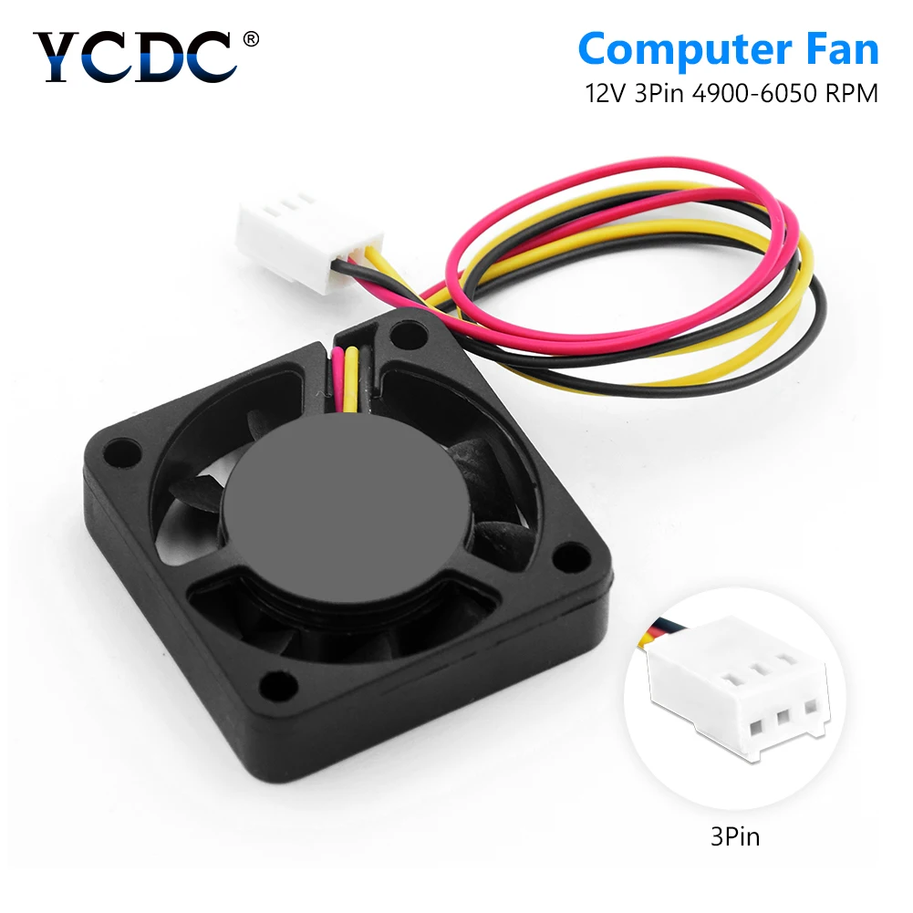 2pcs New 3 Pins 9 Blades Low Noise DC 12V 40x40mm Computer PC CPU Cooler Cooling Fan Heatsink Exhaust Blower Power Saving Design