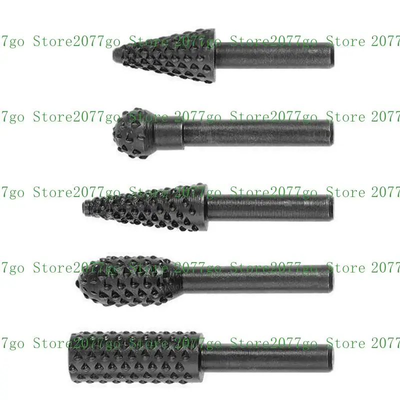 Y1UD 5Pcs Woodworking Wolf Tooth Rotary File Grinding Tool Accessories Set