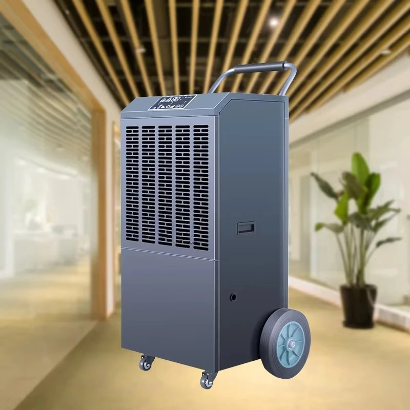 90L/D dry air dehumidifier refrigeration compressor technology for office/basement use with large wheels for easy driving