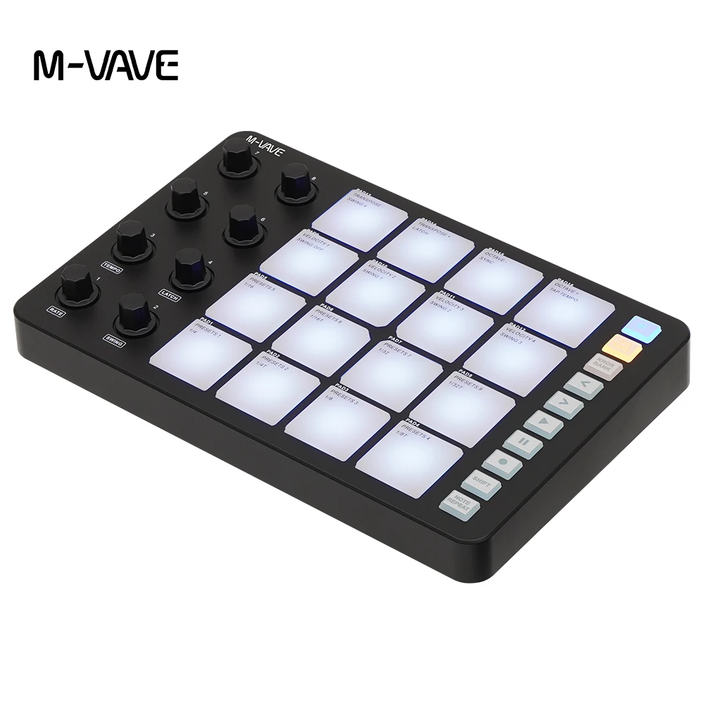 M-VAVE SMC-PAD Wireless LaunchPad,16-Pad MIDI Controller Compact M-VAVE SMC-PAD Wireless LaunchPad,16-Pad MIDI Controller Compact