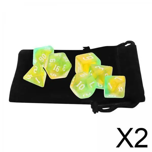 

Светло-зеленые акриловые многогранные кубики, набор из 7 штук, разноцветный математический игровой набор для настольных игр и учебных занятий