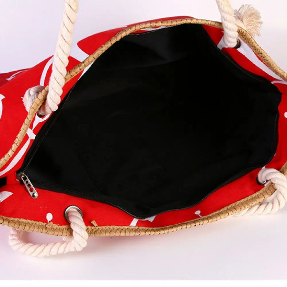 Fashion Canvas Tote Bag Women Stripe Straw Patchwork Shoulder Handbag Large Capacity Casual Beach Shopper Purse