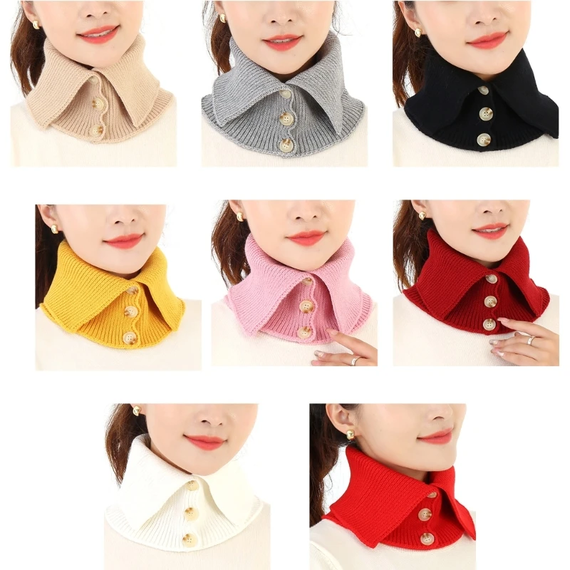 Knit Collar Scarf Winter Warm Scarf For Women Neck Wrap Knitted Elastic False Collar Scarf Warm Winter Cycling