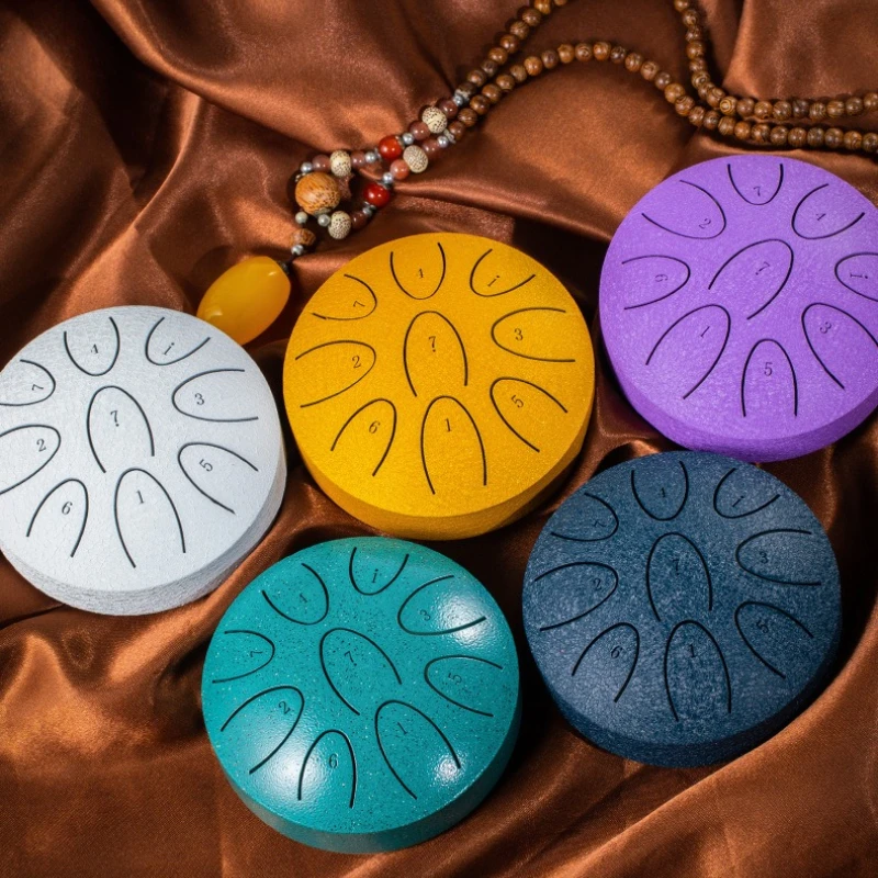 4 Inch 9 Notes Steel Tongue Drum Rain Drum Waterproof Mini Chakra Drum Meditation Rain Chime Ideal for Yoga Meditation Education