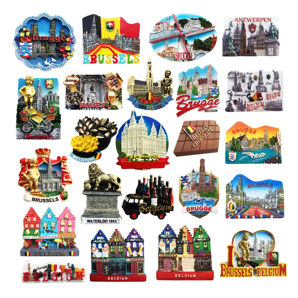 

Europe Belgium 3D Fridge Magnets Tourism Souvenir Refrigerator Magnets Sticker Collection Handicraft Decoration Articles