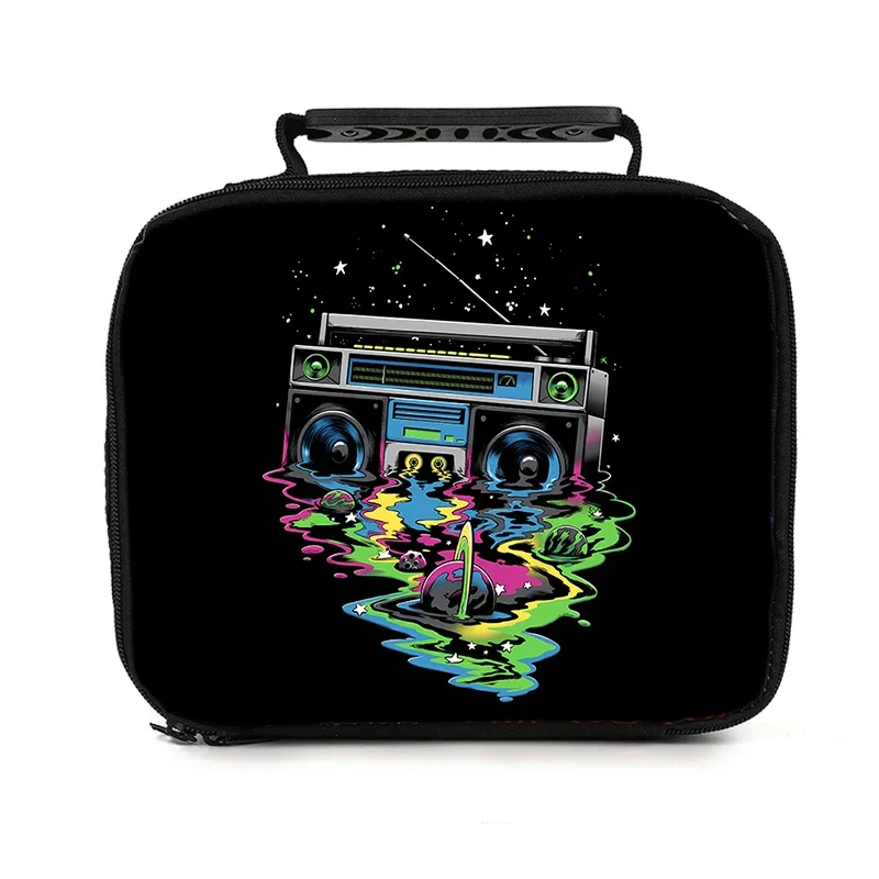 Radio-Handtaschen-Lunchbag für Jungen und Mädchen, beste Geschenke, 2D flache Cartoon-Lunchbox-Tasche für Kinder, Thermo-Picknicktasche