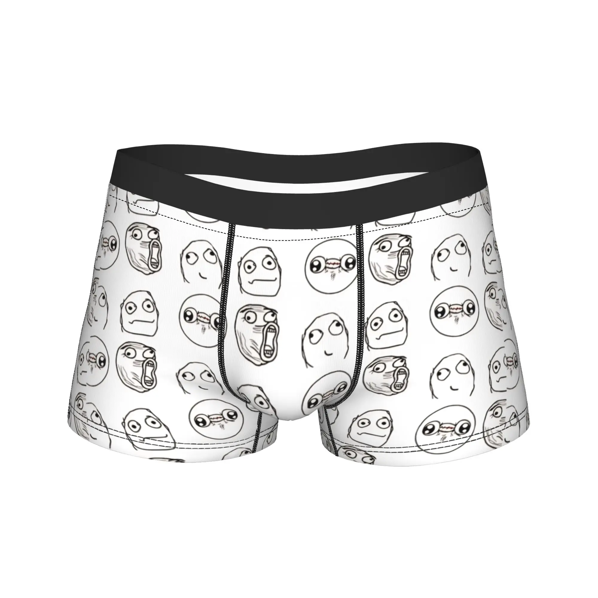 Rage Comic Trollface Underwear  Men's Boxer Brief Funny Boxer Shorts High Quality Pattern Large Size Panties