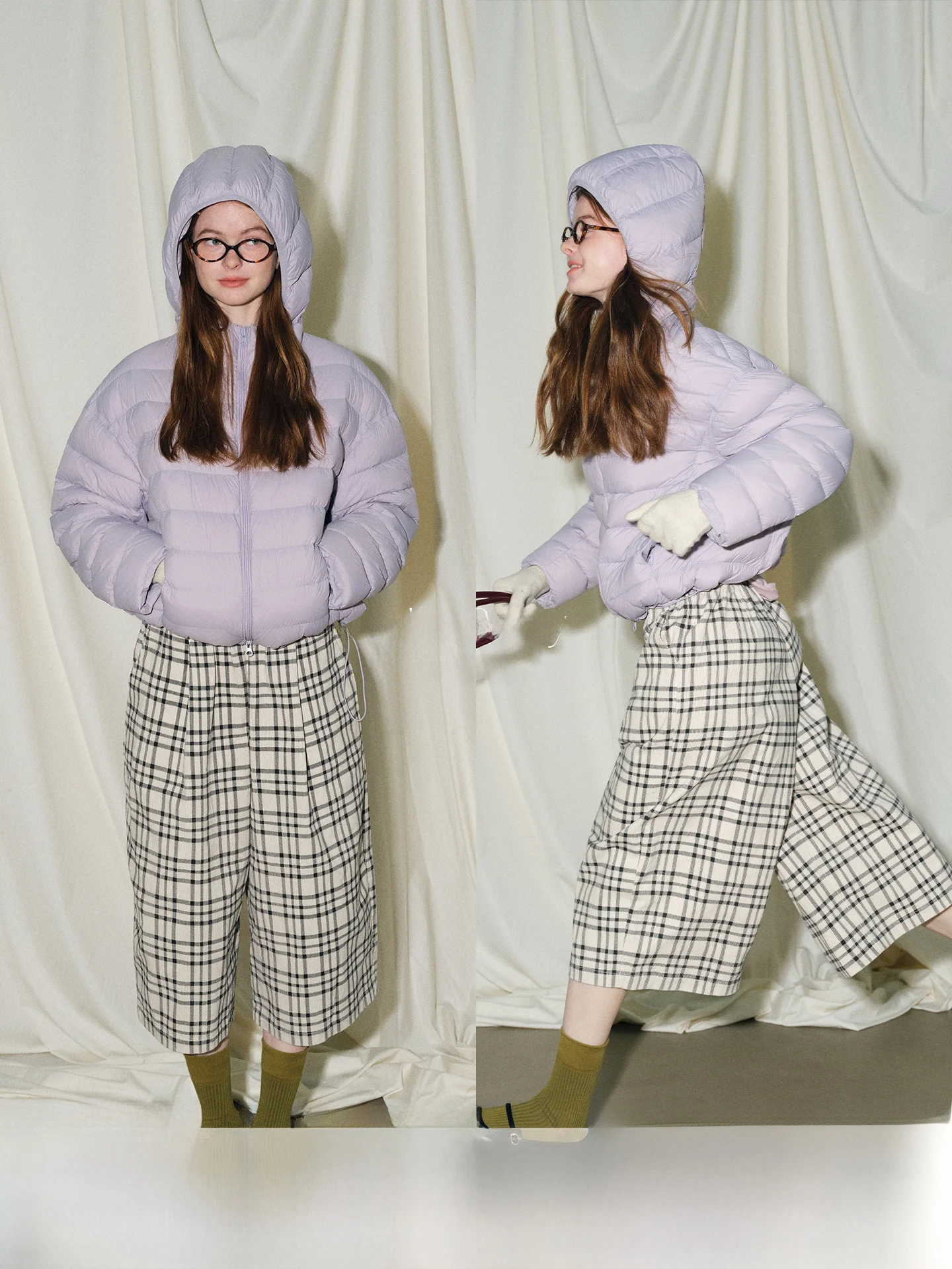 

Повседневные широкие брюки Rina Berry в клетку с эластичным поясом, простые хлопковые женские брюки, удобные и модные, для повседневной носки