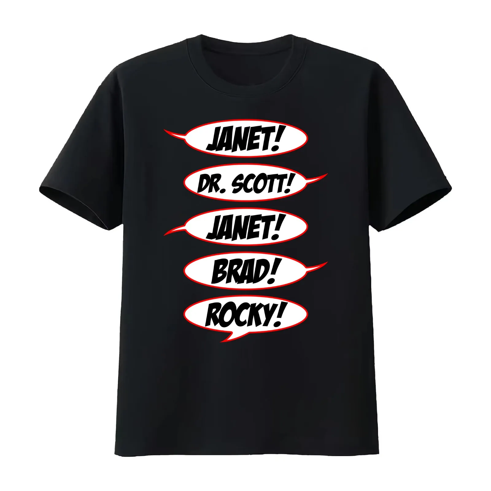 Janet! Dr. Scott! Janet! Brad! Rocky! T-Shirt Summer Casual Cotton Tee Oversized Streetwear Tops Vintage Graphic Print