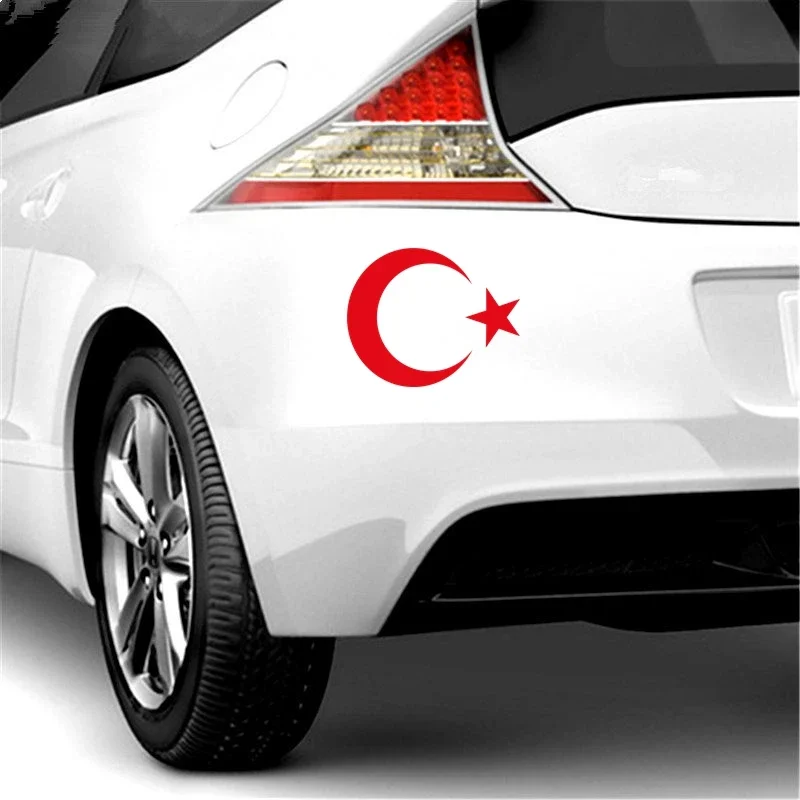 Fashion Creative Car Sticker 15cm*12cm  National Emblem of Turkey Moon & Star Turkish Flag Auto Decoration PVC Decal