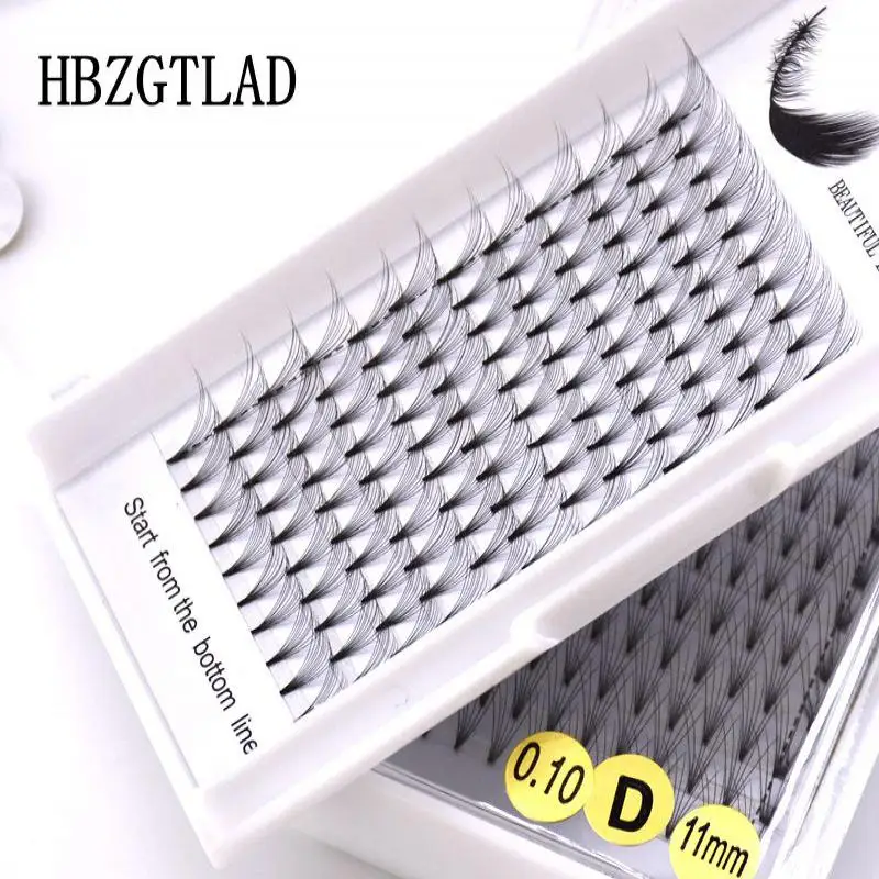 HBZGTLAD 3D-10D Russische Volumen-Wimpernverlängerung, kurze Stiele, vorgefertigte Fächer, C/D Curl, Nerz-Wimpern, Einzelwimpernverlängerungen