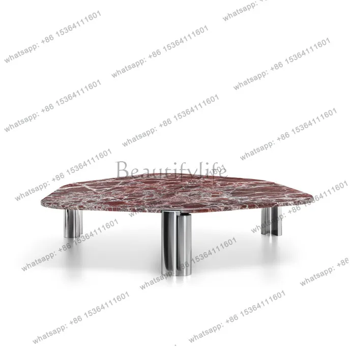 YJ  Italian minimalist marble coffee table living room modern light luxury special-shaped designer high-end villa custom combina