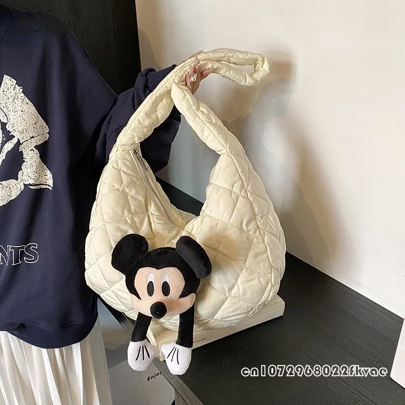 Disney Mickey 2024 New Women's Doll Bag Fashion High Quality Women's Shoulder Bag Cartoon Large Capacity Women's Commuter Bag