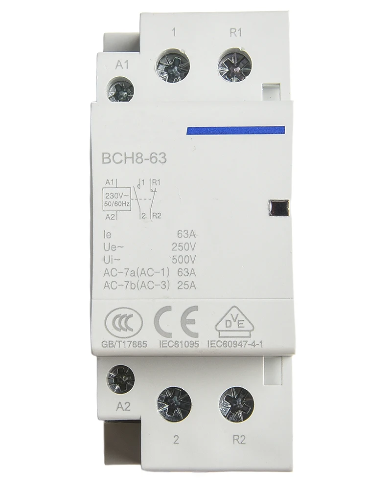 

AC Contactor Household Contactor 1NO 1NC 1PCS 230V 2P 63A 1NO1NC 36*68*85mm 50/60Hz Automatic Contactor Switch