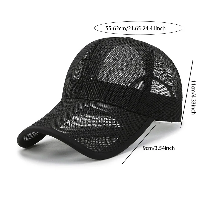 Men Women Summer Full Mesh Baseball Cap Quick Dry Cooling Sun Protection Hiking Golf Running Adjustable Snapback Hat gorras