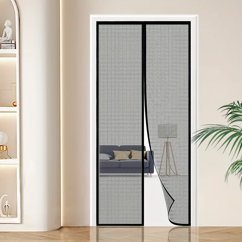 

Магнитная сетчатая дверная штора в классическом стиле, самозакрывающаяся дверь-сетка из стекловолокна с уплотнительной лентой, защита от насекомых и жуков, безопасная для домашних животных
