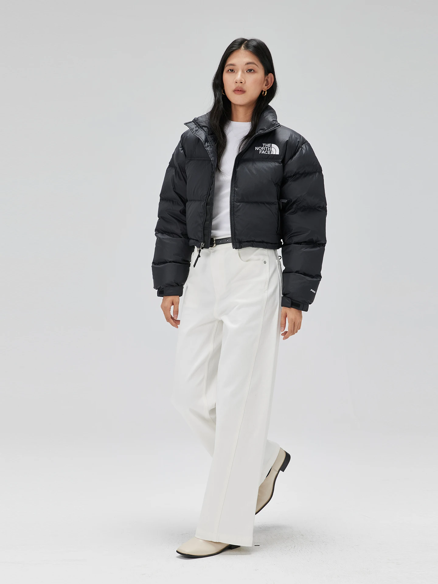 

Свободные прямые брюки с высокой талией, повседневные удобные женские джинсовые джинсы, эластичные белые свободные длинные брюки с четырьмя точками