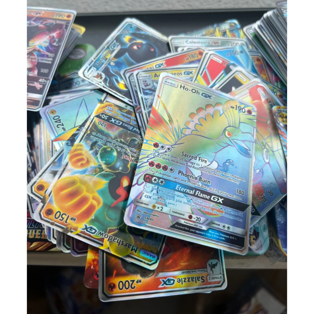 54-200 قطعة بطاقات البوكيمون النادرة PTCG ثلاثية الأبعاد أنيمي أرواق لعب VMAX GX V VSTAR Ex الإنجليزية/الكورية/الفرنسية/الإسبانية/الألمانية للأطفال هدية