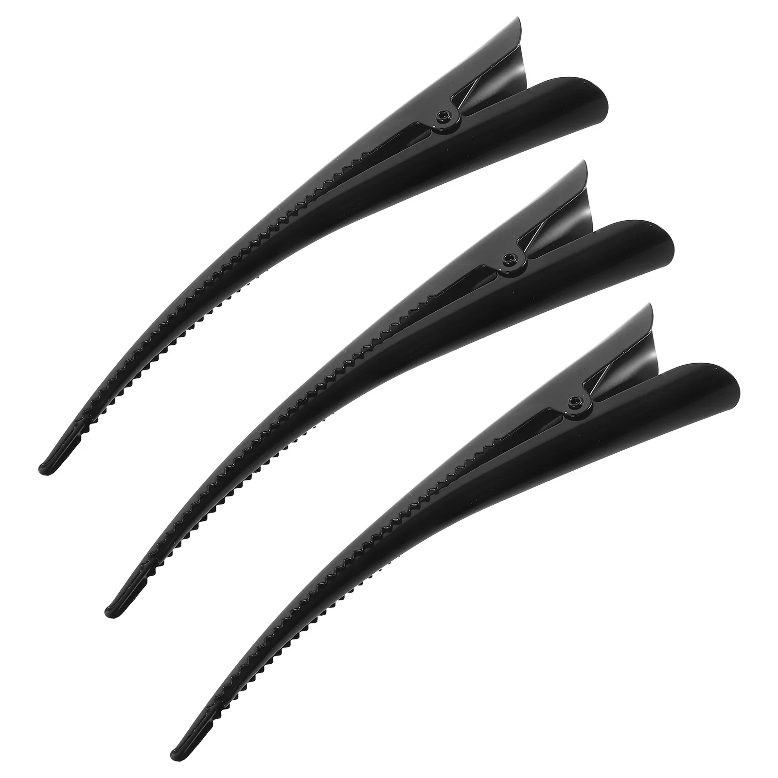 

3Pcs Metal Duckbill Clips Alligator Hair Grip for Women Curling Hair Organizer Easy to Use Black Clips