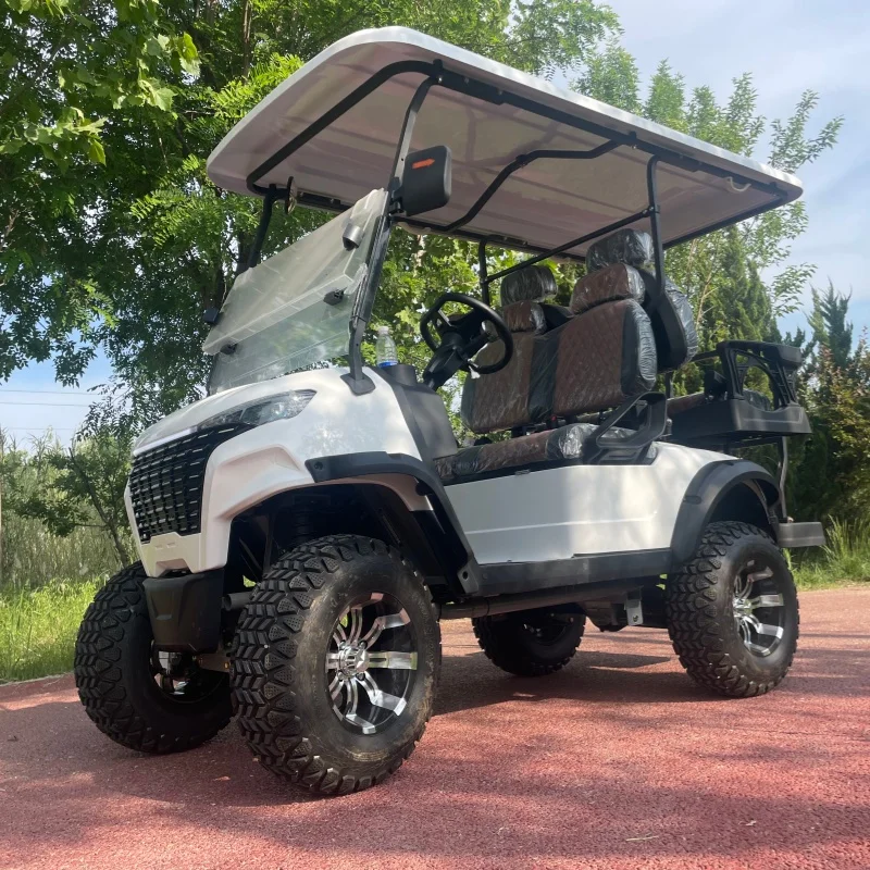 CE Certification 72V Lithium Battery 4 Seater Electric Golf Cart Cheap Prices 14 Inch Wheel Aluminum Seat With Headrest