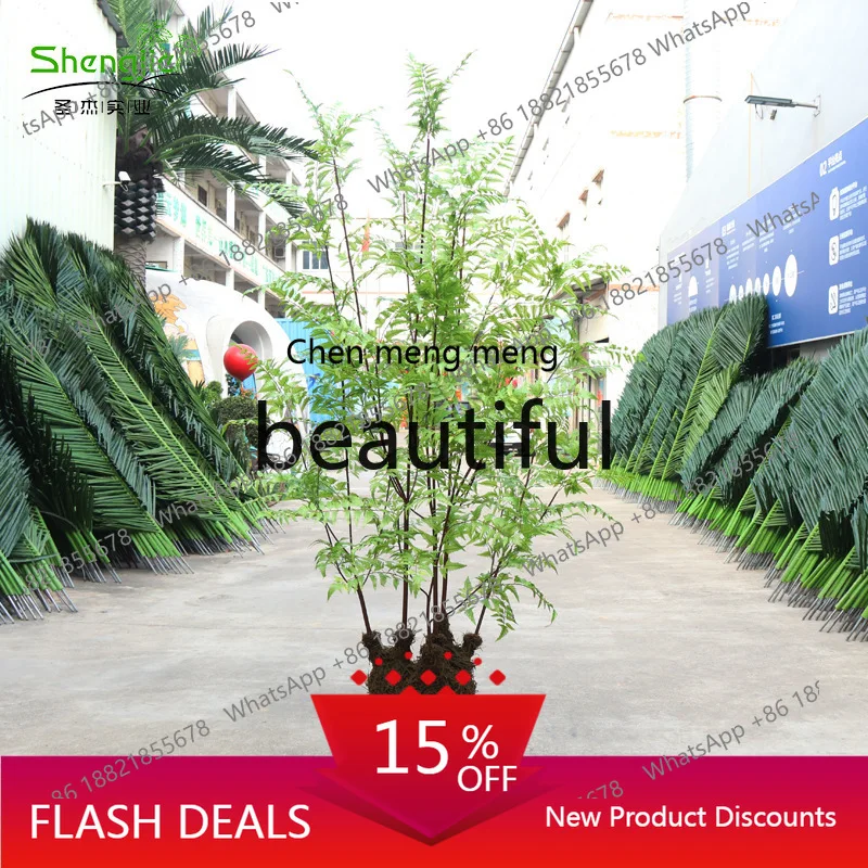 

zJ Artificial Fern Tree Horsetail Fern Home Living Room Office Green Potted Plants Nordic Plants Green